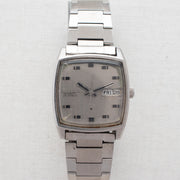 Vintage Seiko 5606-5000 Automatic 25J Silver Dial Day Date Wristwatch