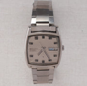Vintage Seiko 5606-5000 Automatic 25J Silver Dial Day Date Wristwatch