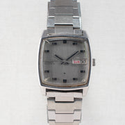 Vintage Seiko 5606-5000 Automatic 25J Silver Dial Day Date Wristwatch