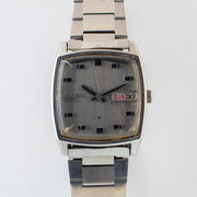 Vintage Seiko 5606-5000 Automatic 25J Silver Dial Day Date Wristwatch