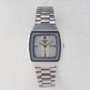 Vintage Seiko 5 6309-5490 Automatic 17J Silver Dial Day Date Wristwatch