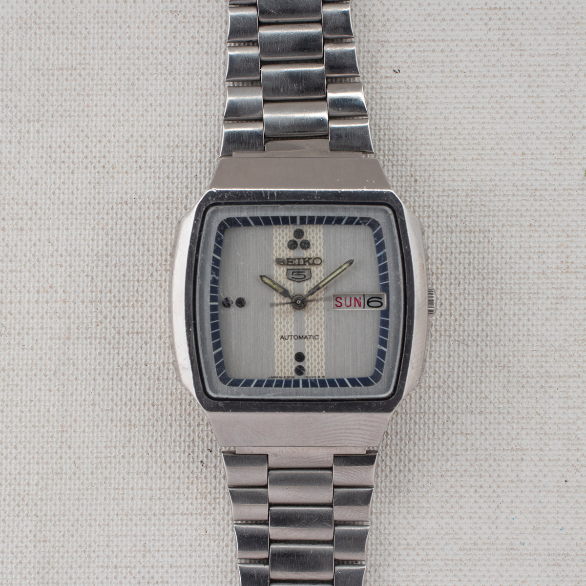 Vintage Seiko 5 6309-5490 Automatic 17J Silver Dial Day Date Wristwatch