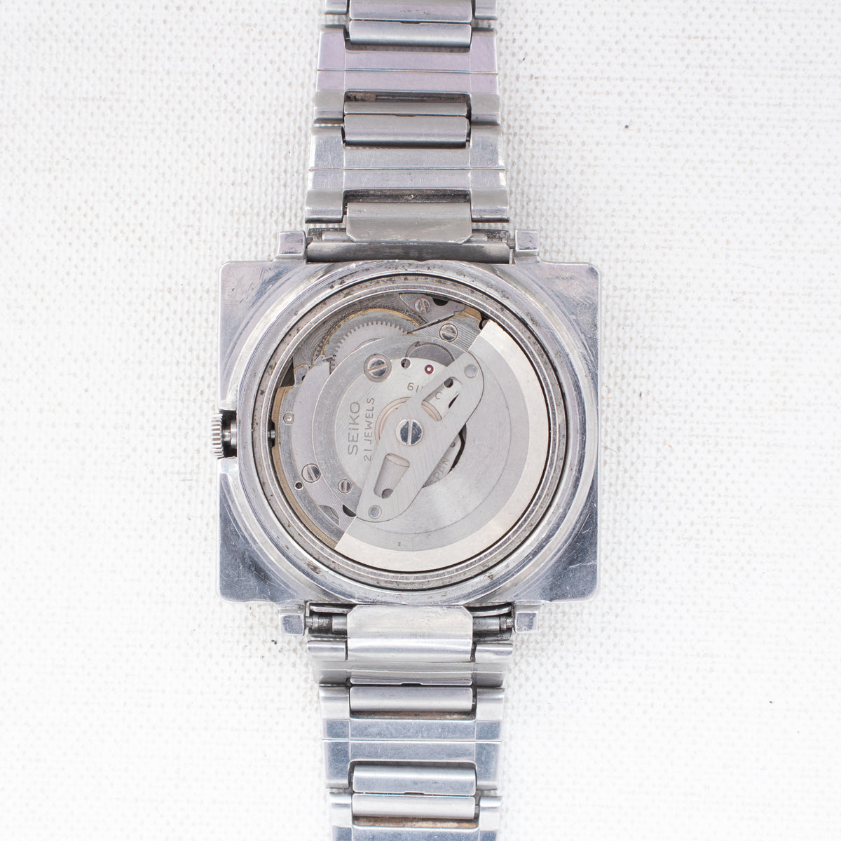 Vintage Seiko 5 6119-5401 Automatic 21J Silver Dial Day Date Wristwatch