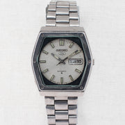 Vintage Seiko 5 6309-615A Automatic 17J Silver Dial Day Date Wristwatch