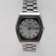 Vintage Seiko 5 6309-615A Automatic 17J Silver Dial Day Date Wristwatch