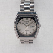 Vintage Seiko 5 6309-615A Automatic 17J Silver Dial Day Date Wristwatch