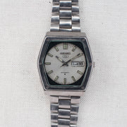 Vintage Seiko 5 6309-615A Automatic 17J Silver Dial Day Date Wristwatch
