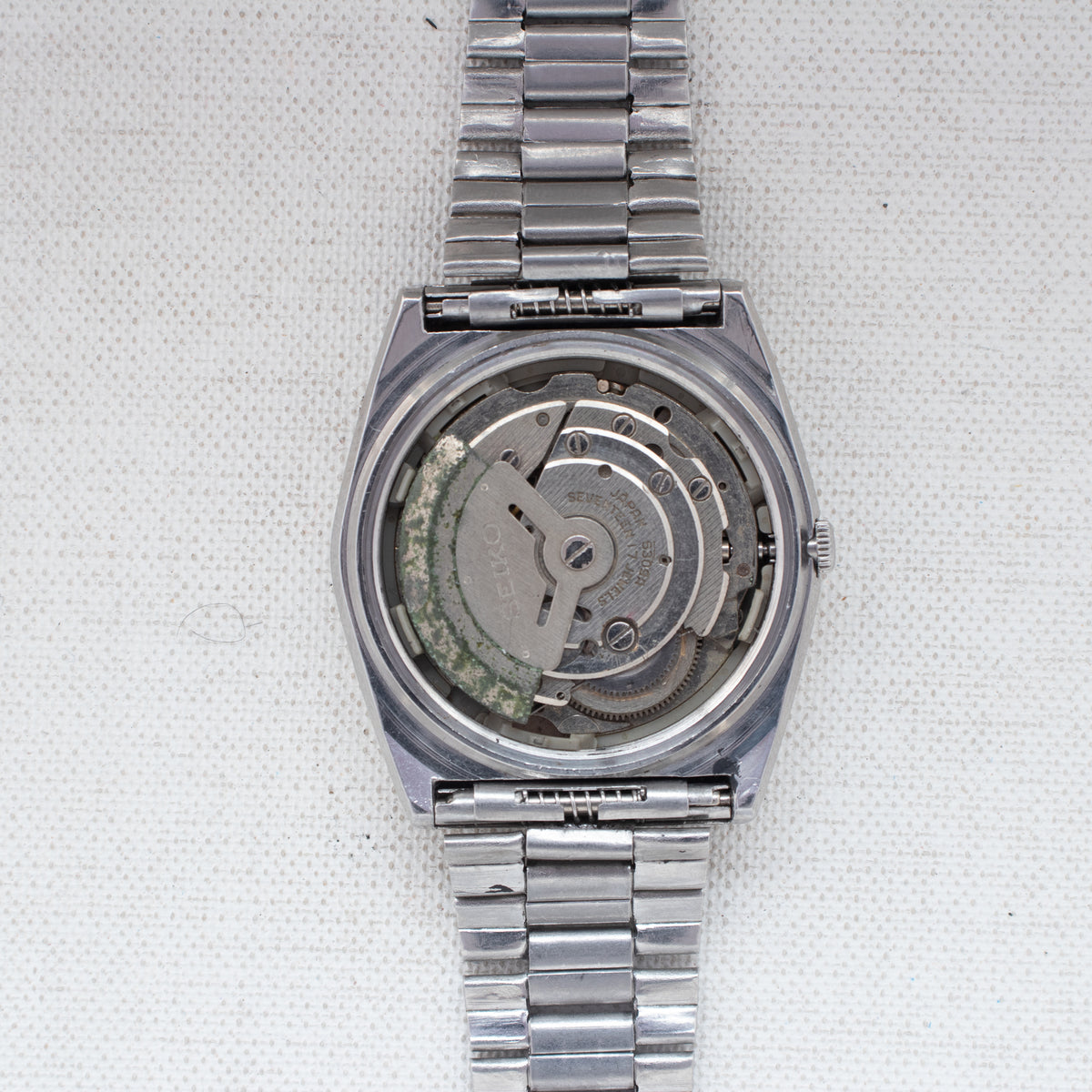 Vintage Seiko 5 6309-615A Automatic 17J Silver Dial Day Date Wristwatch