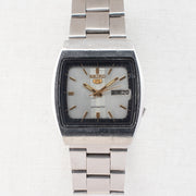 Vintage Seiko 5 7009-5760 Automatic 17J Silver Dial Day Date Wristwatch