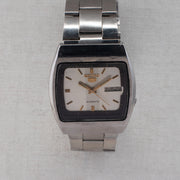 Vintage Seiko 5 7009-5760 Automatic 17J Silver Dial Day Date Wristwatch