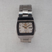 Vintage Seiko 5 7009-5760 Automatic 17J Silver Dial Day Date Wristwatch