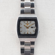 Vintage Seiko 5 7009-5760 Automatic 17J Silver Dial Day Date Wristwatch