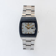 Vintage Seiko 5 7009-5760 Automatic 17J Silver Dial Day Date Wristwatch