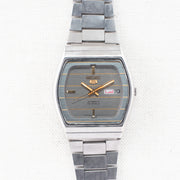 Vintage Seiko 5 6349-5080 Automatic 23J Silver Dial Day Date Wristwatch