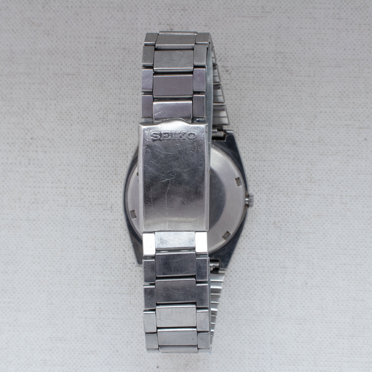 Vintage Seiko 5 6349-5080 Automatic 23J Silver Dial Day Date Wristwatch