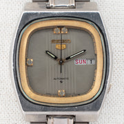 Vintage Seiko 5 6309-5180 Automatic 17J Silver Dial Day Date Wristwatch