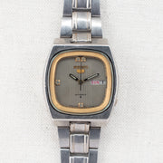 Vintage Seiko 5 6309-5180 Automatic 17J Silver Dial Day Date Wristwatch