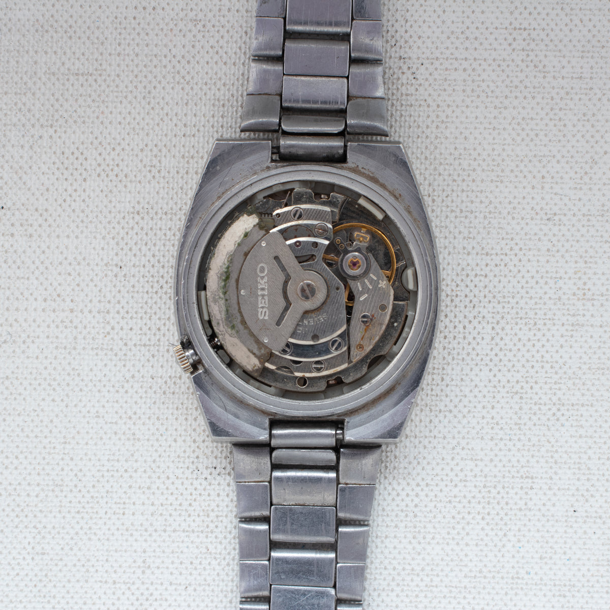 Vintage Seiko 5 6309-5180 Automatic 17J Silver Dial Day Date Wristwatch