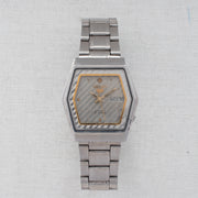Vintage Seiko 5 6349-5420 Automatic 23J Silver Dial Day Date Wristwatch
