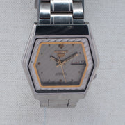 Vintage Seiko 5 6349-5420 Automatic 23J Silver Dial Day Date Wristwatch