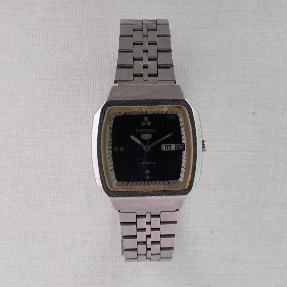 Vintage Seiko 5 6309-549A Automatic 17J Blue Dial Day Date Wristwatch