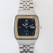 Vintage Seiko 5 6309-549A Automatic 17J Blue Dial Day Date Wristwatch