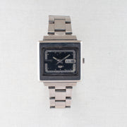 Vintage Seiko 5 6309-5030 Automatic 17J Blue Dial Day Date Wristwatch