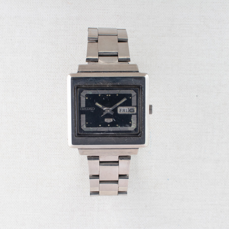 Vintage Seiko 5 6309-5030 Automatic 17J Blue Dial Day Date Wristwatch