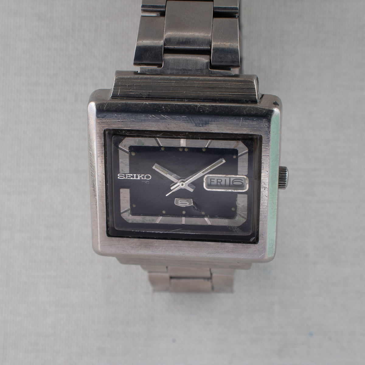 Vintage Seiko 5 6309-5030 Automatic 17J Blue Dial Day Date Wristwatch