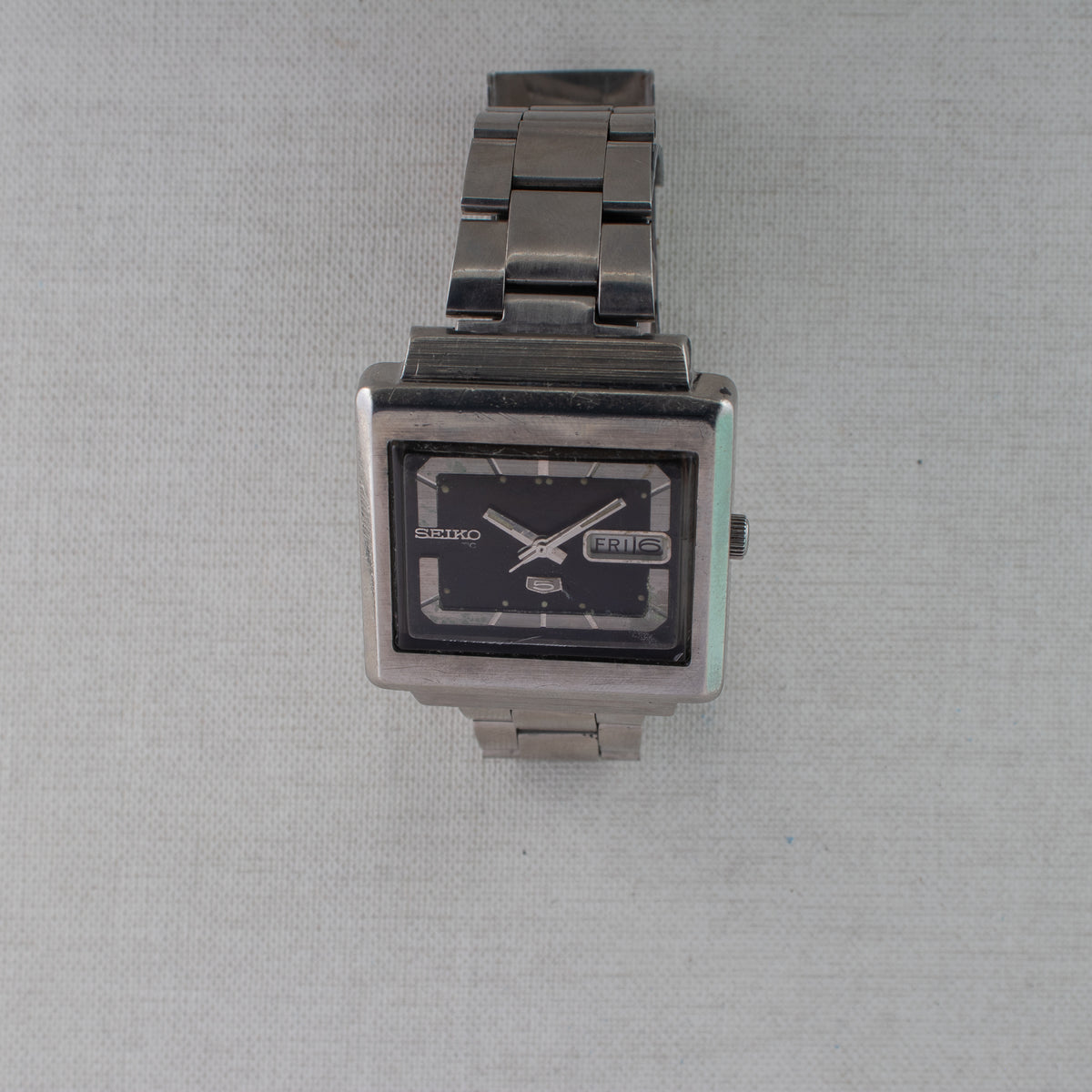 Vintage Seiko 5 6309-5030 Automatic 17J Blue Dial Day Date Wristwatch