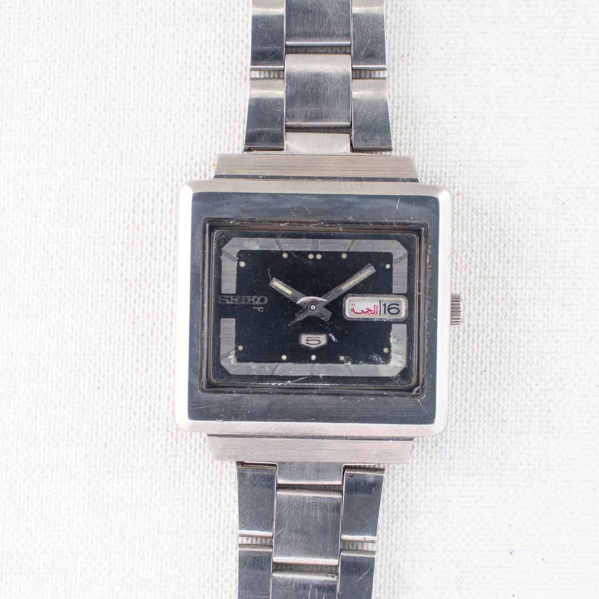 Vintage Seiko 5 6309-5030 Automatic 17J Blue Dial Day Date Wristwatch