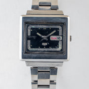 Vintage Seiko 5 6309-5030 Automatic 17J Blue Dial Day Date Wristwatch