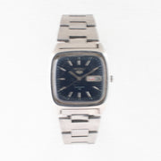 Vintage Seiko 5 6309-5090 Automatic 17J Blue Dial Day Date Wristwatch