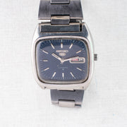 Vintage Seiko 5 6309-5090 Automatic 17J Blue Dial Day Date Wristwatch