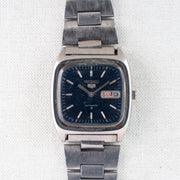 Vintage Seiko 5 6309-5090 Automatic 17J Blue Dial Day Date Wristwatch