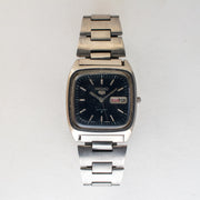 Vintage Seiko 5 6309-5090 Automatic 17J Blue Dial Day Date Wristwatch