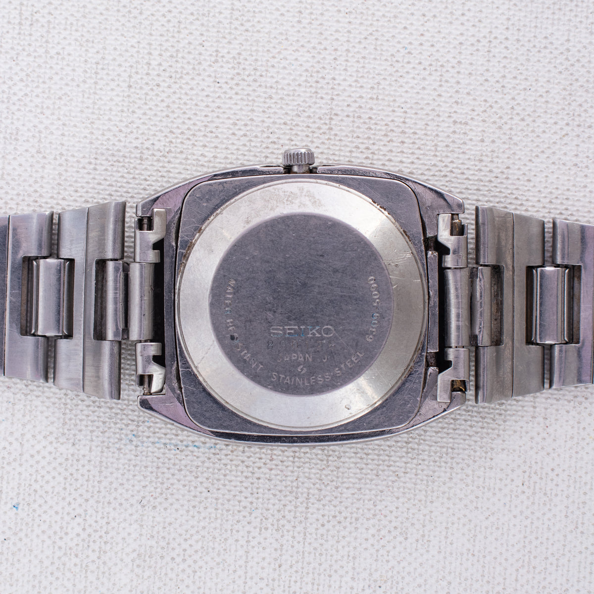 Vintage Seiko 5 6309-5090 Automatic 17J Blue Dial Day Date Wristwatch