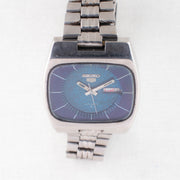 Vintage Seiko 5 6309-5100 Automatic 17J Blue Dial Day Date Wristwatch