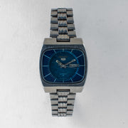Vintage Seiko 5 6309-5100 Automatic 17J Blue Dial Day Date Wristwatch
