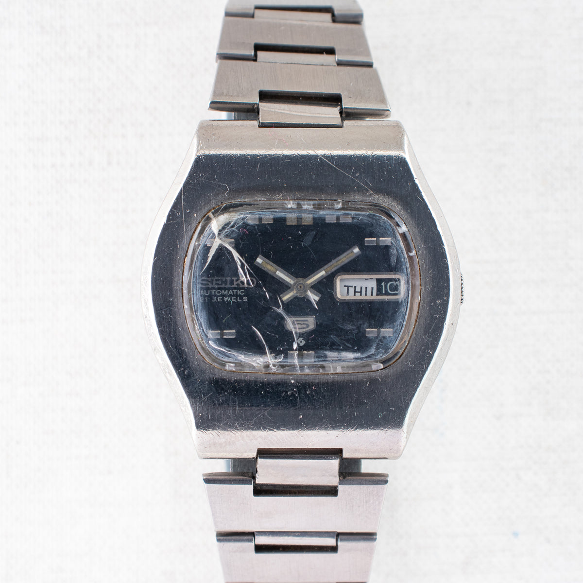 Vintage Seiko 5 6119-5401 Automatic 21J Blue Dial Day Date Wristwatch