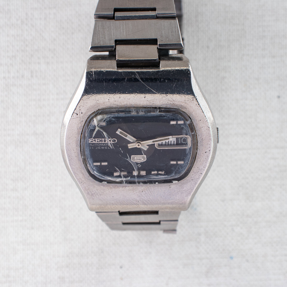 Vintage Seiko 5 6119-5401 Automatic 21J Blue Dial Day Date Wristwatch
