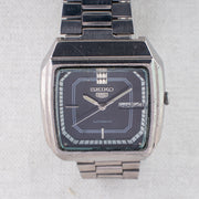 Vintage Seiko 5 6309-566A Automatic 17J Blue Dial Day Date Wristwatch