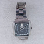 Vintage Seiko 5 6309-566A Automatic 17J Blue Dial Day Date Wristwatch