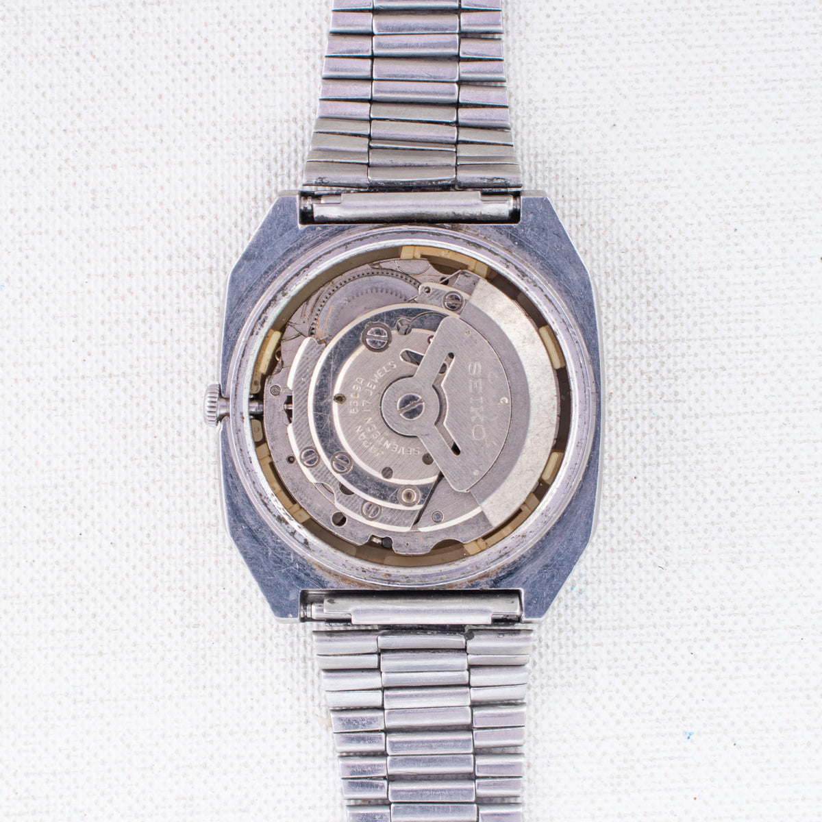 Vintage Seiko 5 6309-566A Automatic 17J Blue Dial Day Date Wristwatch