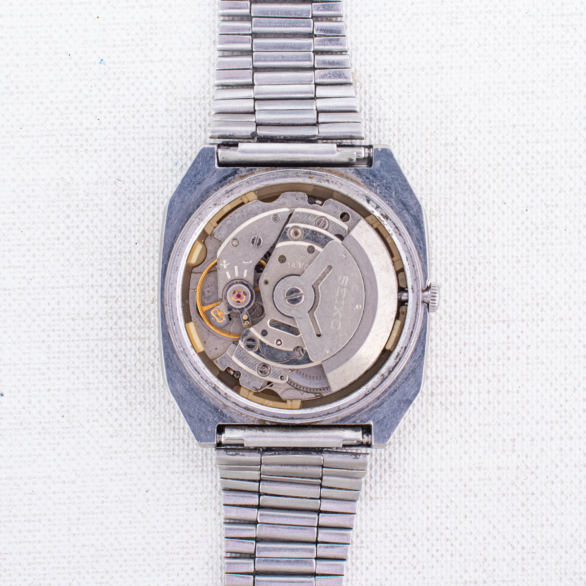 Vintage Seiko 5 6309-566A Automatic 17J Blue Dial Day Date Wristwatch