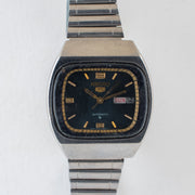 Vintage Seiko 5 6309-522A Automatic 17J Blue Dial Day Date Wristwatch