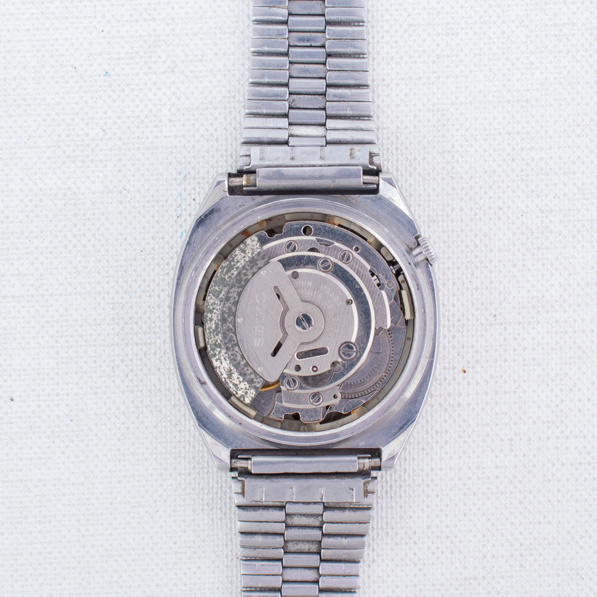 Vintage Seiko 5 6309-522A Automatic 17J Blue Dial Day Date Wristwatch