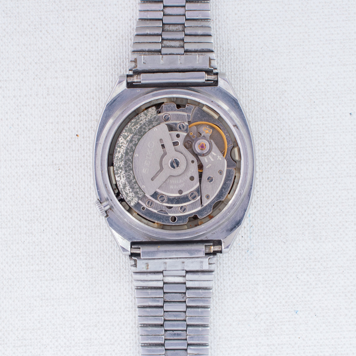 Vintage Seiko 5 6309-522A Automatic 17J Blue Dial Day Date Wristwatch