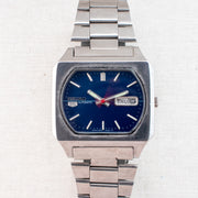 Vintage Seiko 5 6309-5510 Automatic 17J Blue Dial Day Date Wristwatch