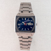 Vintage Seiko 5 6309-5510 Automatic 17J Blue Dial Day Date Wristwatch